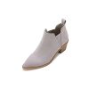Womens Ankle Boots Pointed Toe Stacked Chunky Heel Slip on Chelsea Short Booties