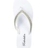 New Women's Rhinestone Sandals Platform T-Strap Jewel Sandals High Wedge Flip Flops