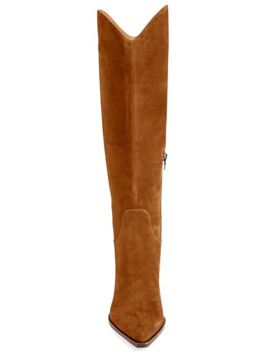 Womens Knee High Boots Kitten Heel Pointed Toe Tall Boots Side Zipper Fall Winter Shoes