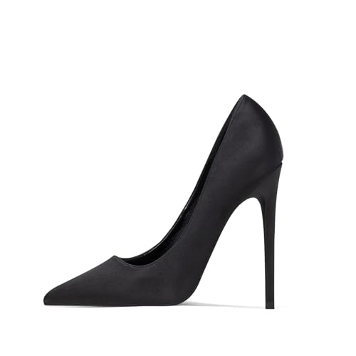 High Heels Womens Pointed Toe Heels Satin Pumps Stiletto Bridal Party Dress Evening Wedding Shoes for Woman