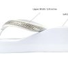 New Women's Rhinestone Sandals Platform T-Strap Jewel Sandals High Wedge Flip Flops
