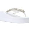 New Women's Rhinestone Sandals Platform T-Strap Jewel Sandals High Wedge Flip Flops