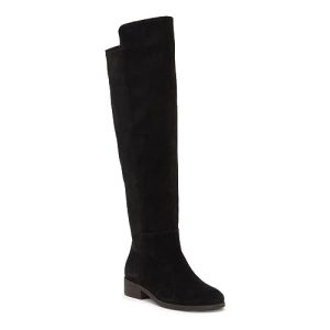 Womens Knee High Boots Round Toe Chunky Block Heels Suede Fashion Winter Booties