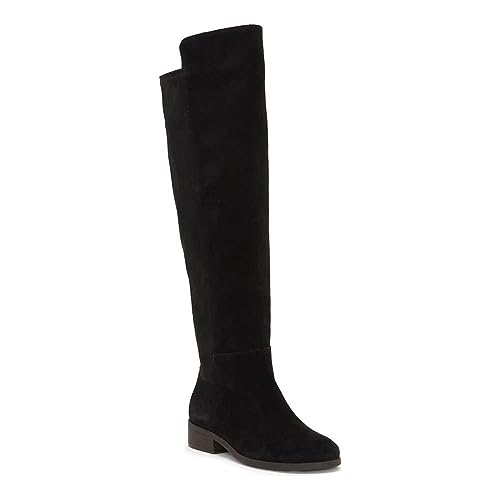 Womens Knee High Boots Round Toe Chunky Block Heels Suede Fashion Winter Booties