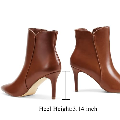 Women Chic Heeled Ankle Boots,Sexy Pointed Toe with 3 Inch High Heel Fashion Stylish Booties with Side Zipper Evening Party