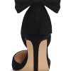 Women's Closed Toe Heels Bow Stiletto Heel Sandals Pointed Toe Pumps Wedding Shoes