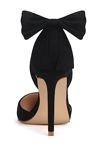 Women's Closed Toe Heels Bow Stiletto Heel Sandals Pointed Toe Pumps Wedding Shoes