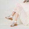 Wedge Sandals for Women Bohemia Flower Open Toe Gladiator Platform Roman High Heel Casual Summer Dressy Beach Womens Sandals