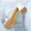 310pY5vvWYL.jpg Square Toe Heeled Sandals for Women - Women's Low Block Heels Sandals - 2.25IN Open Toe Ankle Strap Chunky Heels - Slip on