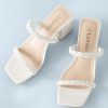 312g-3xxBeL.jpg Square Toe Heeled Sandals for Women - Women's Low Block Heels Sandals - 2.25IN Open Toe Ankle Strap Chunky Heels - Slip on