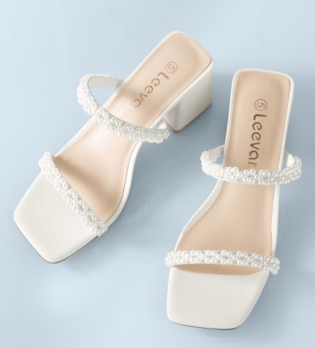 312g-3xxBeL.jpg Square Toe Heeled Sandals for Women - Women's Low Block Heels Sandals - 2.25IN Open Toe Ankle Strap Chunky Heels - Slip on