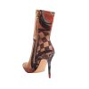 Women's Sexy Pointy Toe Stiletto Heels Ankle Boots Printed Stretchy Sock Booties