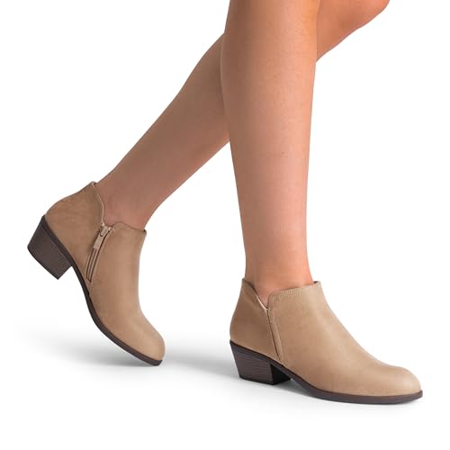 Women's Ankle Boots Low Chunky Heel Comfortable Short Fall Booties Shoes