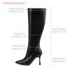 Knee High Heel Boots for Women Elegant Pointed Toe Stiletto Boots Trendy Side Zipper Women's Heel Stylish and Sexy Design
