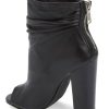 Women Stylish Peep Toe Slouch Ankle Boots Chunky Stacked Heels Party Prom Nightclub Evening Dress Shoes Size 4-15 US