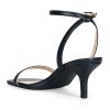 Women's Kitten Low Heels Square Open Toe Ankle Strap Sandals Sexy Strappy 2 Inch High Heels for Women Comfort Dress Party