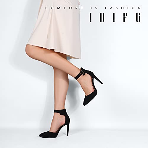 Women's IN4 Pedazo High Block Heels Pumps Pointed Closed Toe Ankle Strap Dress Wedding Shoes