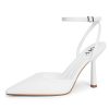 Closed Toe Ankle Strap Heels Women Pumps Pointed Toe Heeled Sandals for Women Stiletto Wedding Dress Shoes