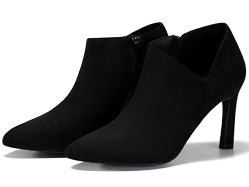 Womens Pointed Toe V Cut Ankle Boots Kitten Heel Side Zip Office Booties
