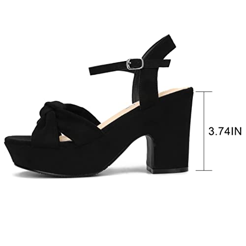 Women's Platform Heels Ankle Strap Sandals Peep Toe Suede Wedges Sandal Fashion Wedding Sexy Dress Block Chunky High Heel Pumps