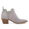 Womens Ankle Boots Pointed Toe Stacked Chunky Heel Slip on Chelsea Short Booties