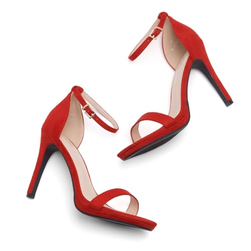 Women’s High Heels – Open Toe Stiletto Heels with Adjustable Ankle Strap | Dressy Sexy Strappy Heeled Sandals for Wedding, Prom,