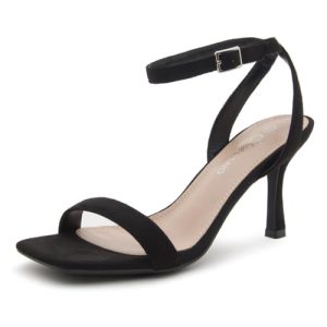 Women’s High Heel Sandals | Strappy Slingback Heels with Square Open Toe | Ankle Strap Dressy Stilettos for Wedding, Party &