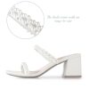 31H4QUB8eJL.jpg Square Toe Heeled Sandals for Women - Women's Low Block Heels Sandals - 2.25IN Open Toe Ankle Strap Chunky Heels - Slip on