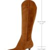 Womens Knee High Boots Kitten Heel Pointed Toe Tall Boots Side Zipper Fall Winter Shoes