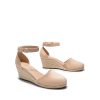 Women's Espadrilles Closed Toe Ankle Strap Dressy Platform Wedge Sandals