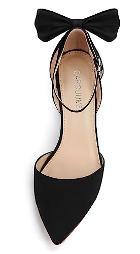 Women's Closed Toe Heels Bow Stiletto Heel Sandals Pointed Toe Pumps Wedding Shoes