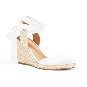 Womens Lace up Espadrilles Closed Toe Wedges Sandals Strappy Slingback Platform Heels