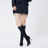 4 inch Women's Knee High Long Boots, Stiletto Tall Pointed Toe Heeled Boot Leather Suede Comfortable Sexy