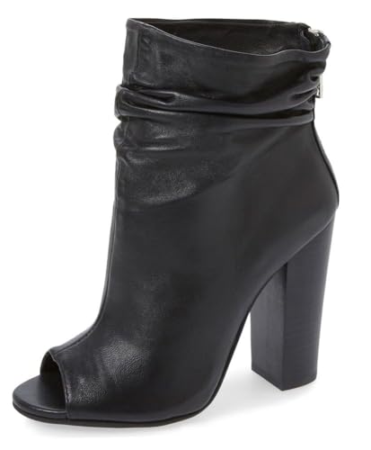 Women Stylish Peep Toe Slouch Ankle Boots Chunky Stacked Heels Party Prom Nightclub Evening Dress Shoes Size 4-15 US