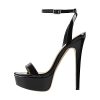 Platform Stiletto High Heels for Women, Round Open Toe Ankle Strap Sexy Heeled Sandals for Wedding Party Dress