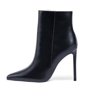 Women Heeled Ankle Booties,Sexy Pointed Toe 4 inch Stiletto High Heel Fashion Ankle & Booties with Side Zipper High Heel Boots