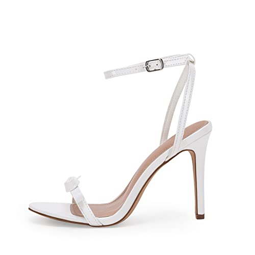 31PAJFsLi4L.jpg Womens Bowknot Heeled Sandals Ankle Strap Buckle Open Toe High Stiletto Heel Pump Dress Party Shoes