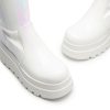 Women's Knee High Boots Wedge Platform Chunky Heel Round Toe Side Zipper Fashion Long Tall Sock Punk Goth Boots for Women