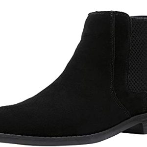 Men Chelsea Slip On Suede Boots Lightweight Leather Casual Dress Ankle Shoes