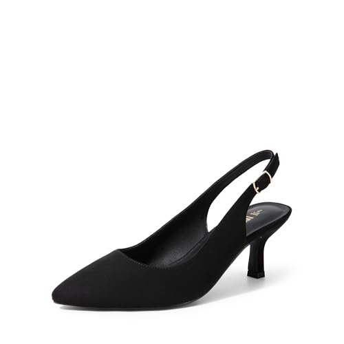 Women's Kitten Heels Slingback Closed Pointed Toe Low Pumps Shoes Women Party Wedding Sexy Casual Dress Shoes