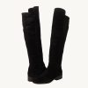 Womens Knee High Boots Round Toe Chunky Block Heels Suede Fashion Winter Booties
