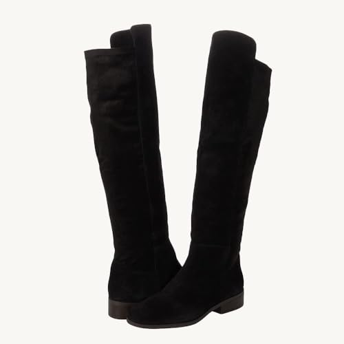 Womens Knee High Boots Round Toe Chunky Block Heels Suede Fashion Winter Booties