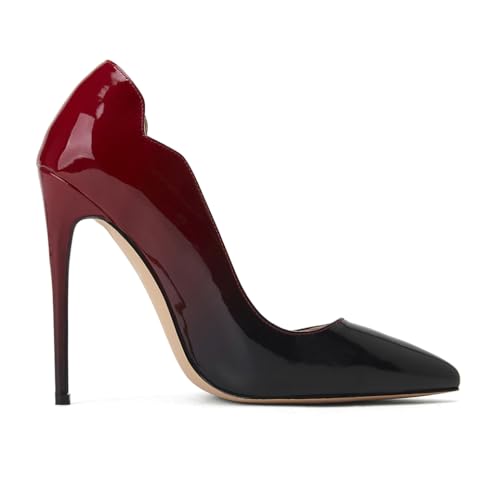 Womens Closed Pointed Toe High Heels Slip On Stiletto Pumps Dress Wedding Shoes 4-Inch