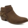 SWEETEN Women's Fashion Closed Toe Multi Strap Ankle Bootie Block Heel (Wide Fit Available)