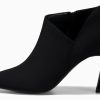 Womens Pointed Toe V Cut Ankle Boots Kitten Heel Side Zip Office Booties