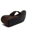 Suede Wedge Flip Flops for Women Open Round Toe Comfort Arch Support Slip On High Heel Thong Sandals for Summer Fashion Travel