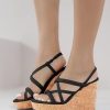 Women Platform Wedge Sandals Cork Slingback Wedges Espadrilles Heels Summer Shoes