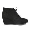 Women's Wedge Boots Casual Fashion Lace Up Low Heel Ankle Booties Shoes
