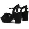 Women's Platform Heels Ankle Strap Sandals Peep Toe Suede Wedges Sandal Fashion Wedding Sexy Dress Block Chunky High Heel Pumps
