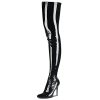 Women's Patent Leather PU Thigh High Boots Pointy Toe Side Zippe Fashion Comfy Sexy Stiletto High Heel Over The Knee Boots